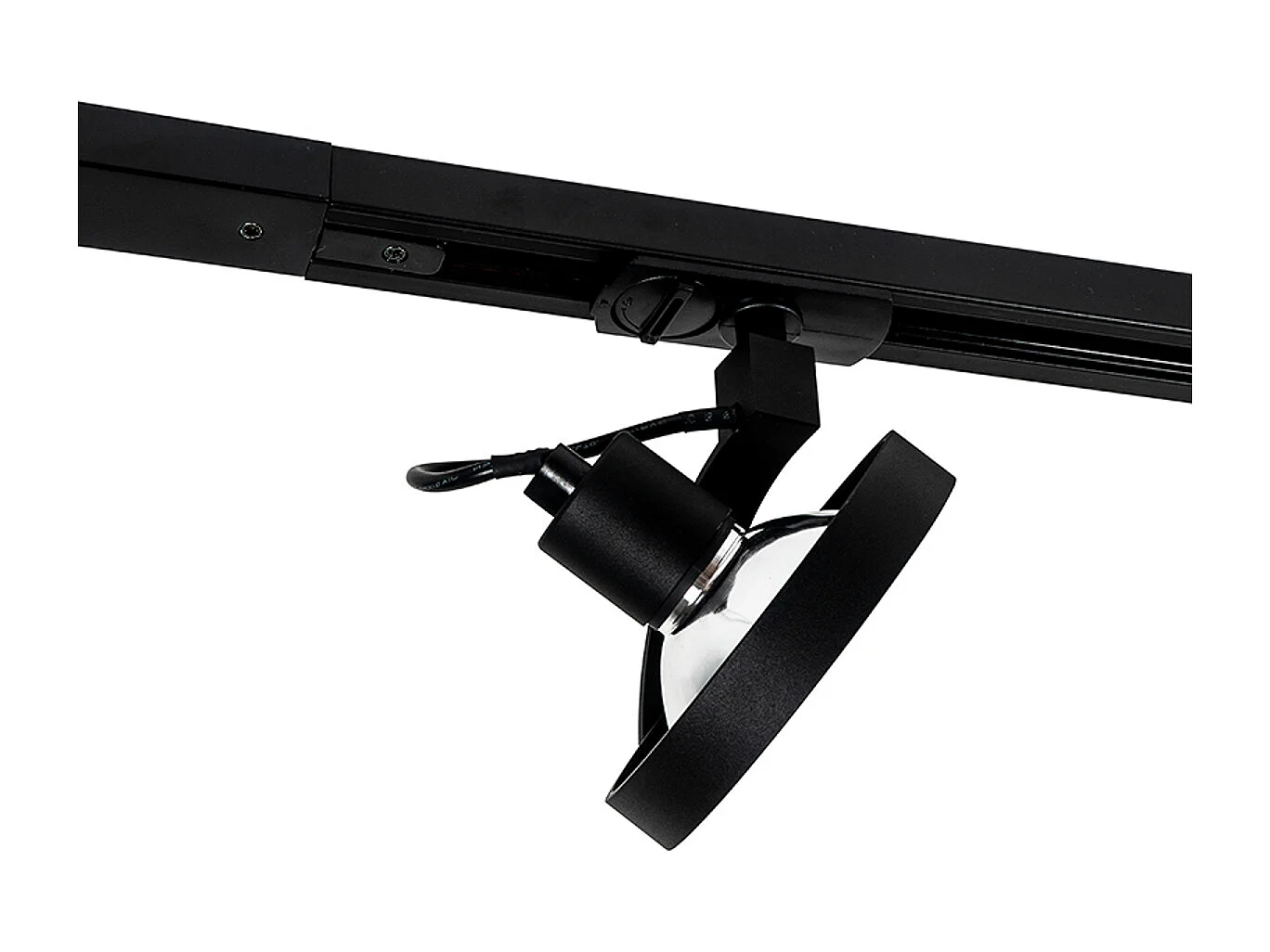 Système sur rail avec 5 spots noirs monophasé - Go