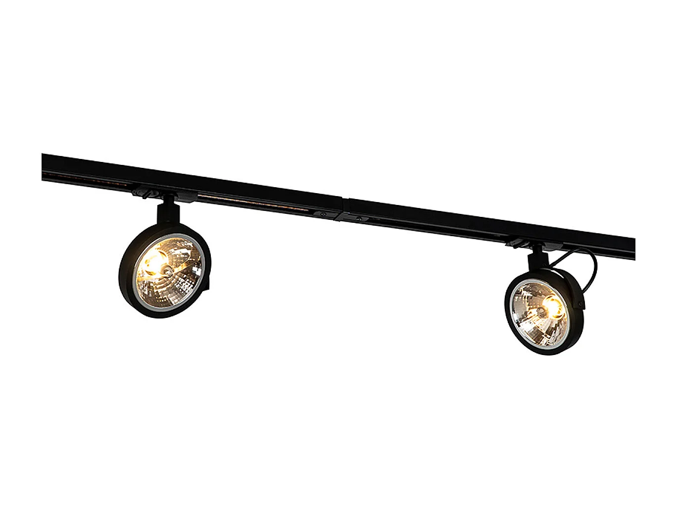 Système sur rail avec 5 spots noirs monophasé - Go