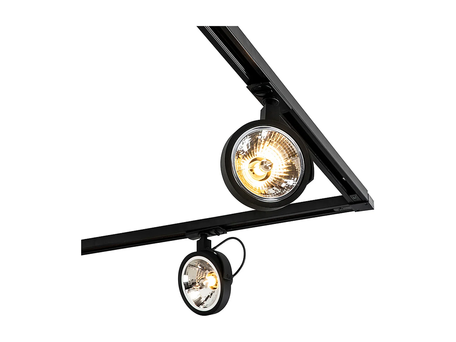 Système sur rail avec 5 spots noirs monophasé - Go