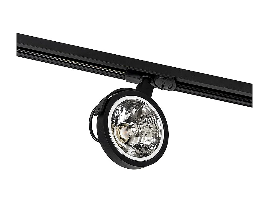 Système sur rail avec 5 spots noirs monophasé - Go