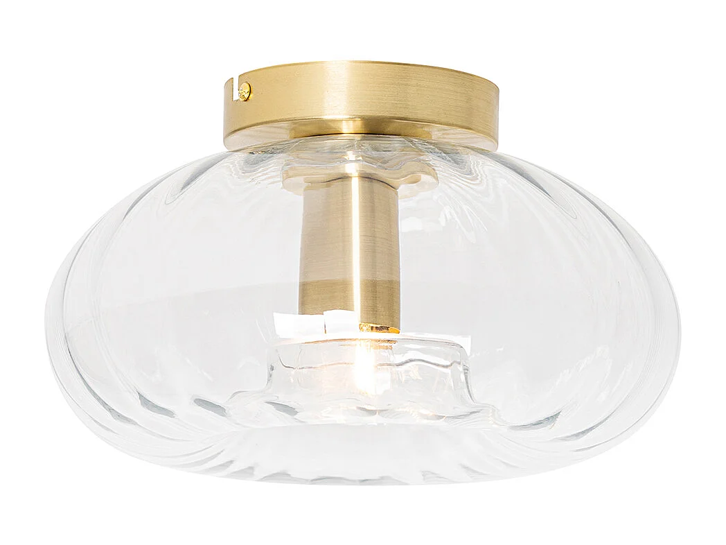 Plafonnier Art Déco doré avec verre - Ayesha