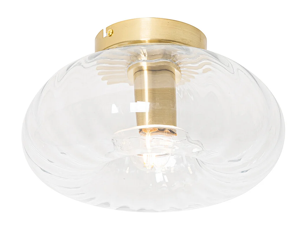 Plafonnier Art Déco doré avec verre - Ayesha