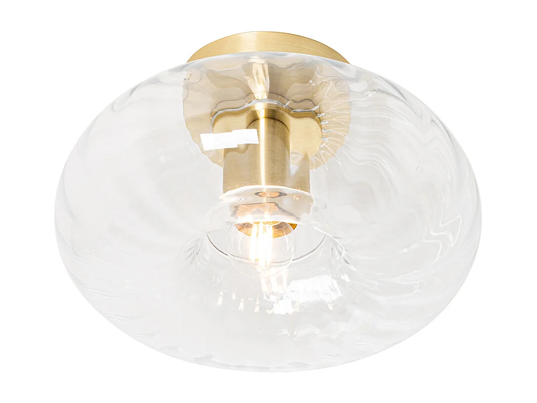 Plafonnier Art Déco doré avec verre - Ayesha