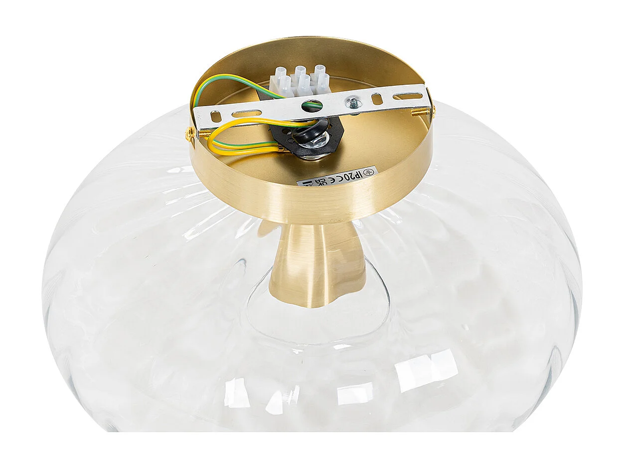 Plafonnier Art Déco doré avec verre - Ayesha