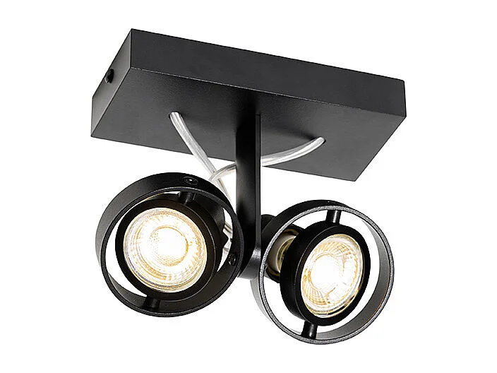 Spot moderne noir 2 lumières - Master 50