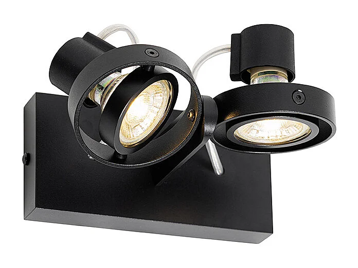 Spot moderne noir 2 lumières - Master 50