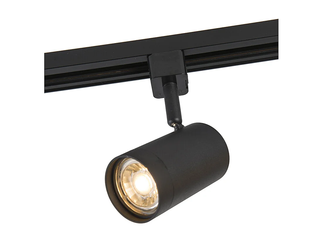 Spot sur rail intelligent noir monophasé avec Wifi GU10 - Iconic Jeana