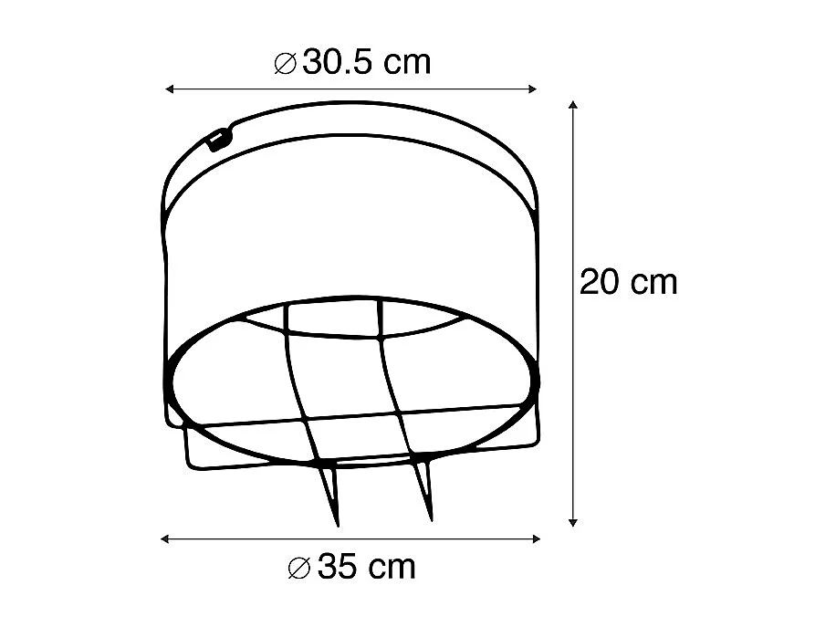Plafonnier industriel brun rouille 35 cm - Barril
