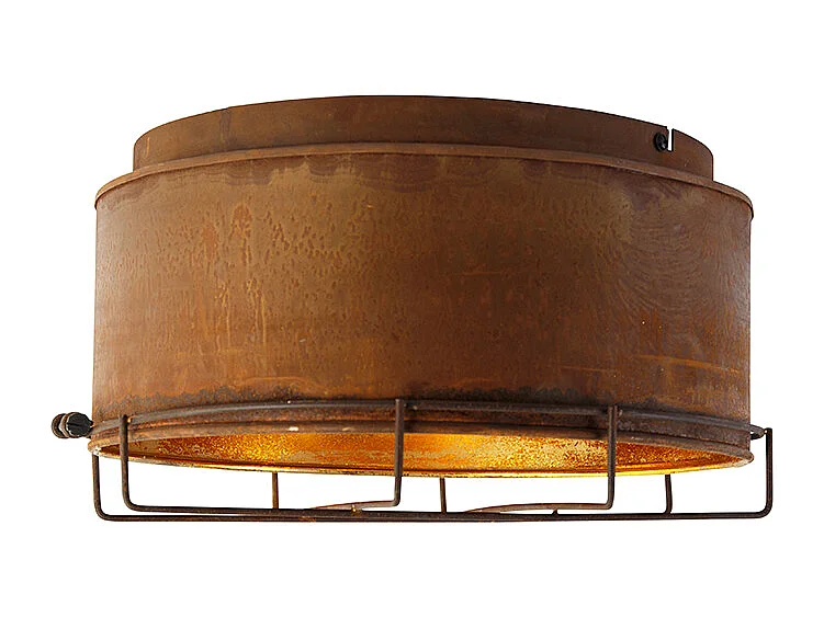 Plafonnier industriel brun rouille 35 cm - Barril