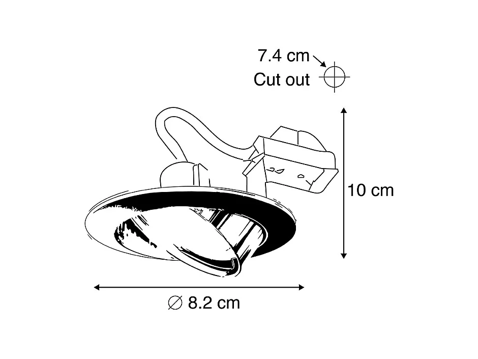 Spot encastrable intelligent acier Incl. WiFi GU10 inclinable - Edu