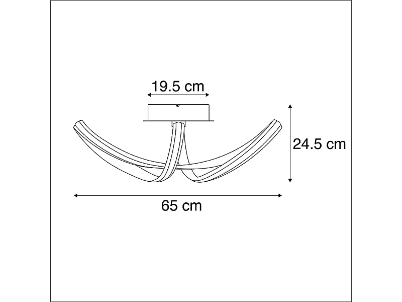 Plafonnier design en acier avec variateur d'intensité et LED incluses - Viola Due
