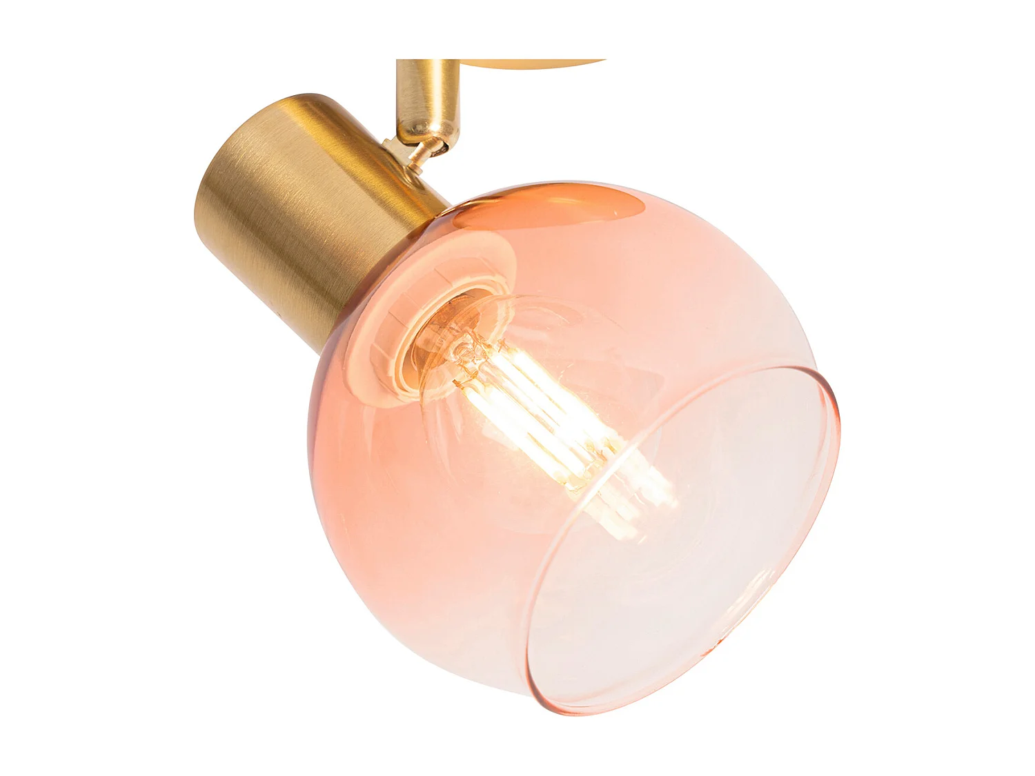 Spot Art Déco or avec verre rose - Vidro