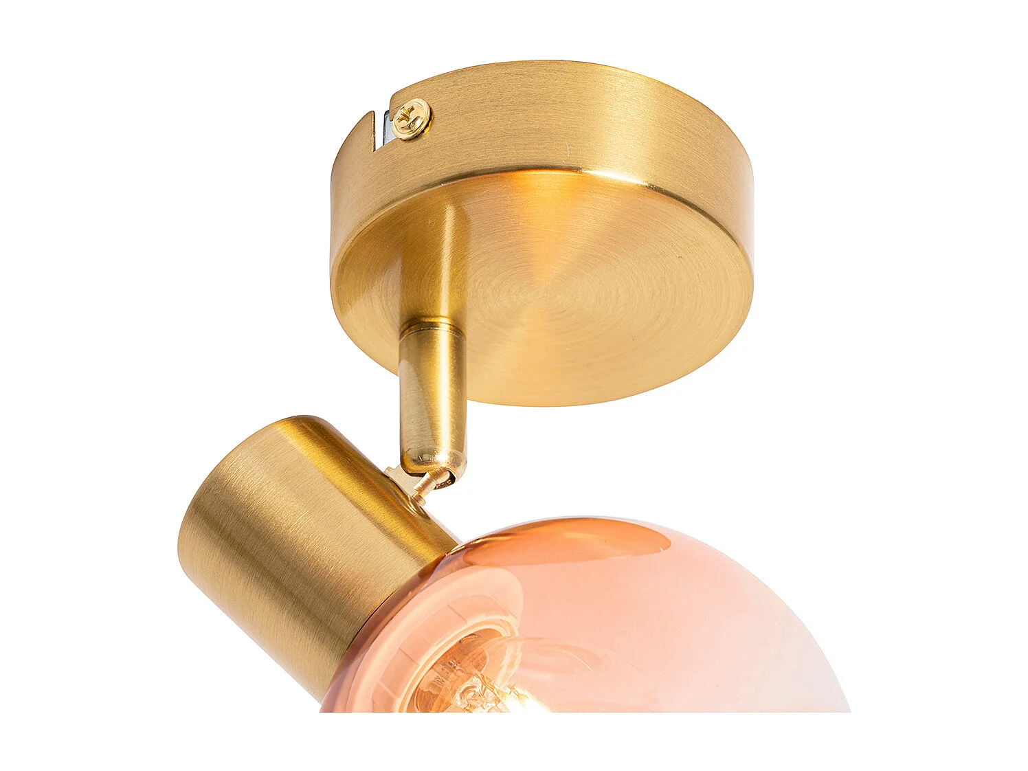 Spot Art Déco or avec verre rose - Vidro