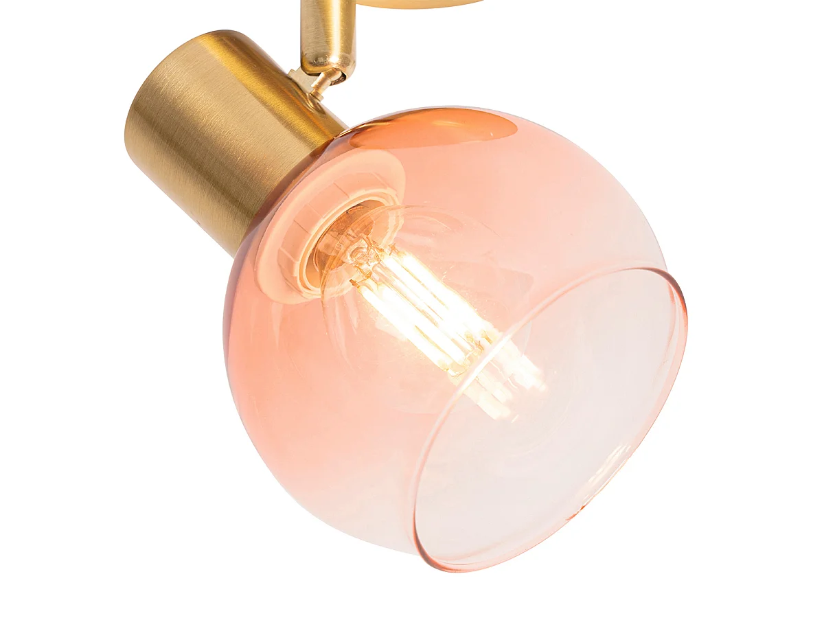 Spot Art déco doré avec verre rose - Vidro