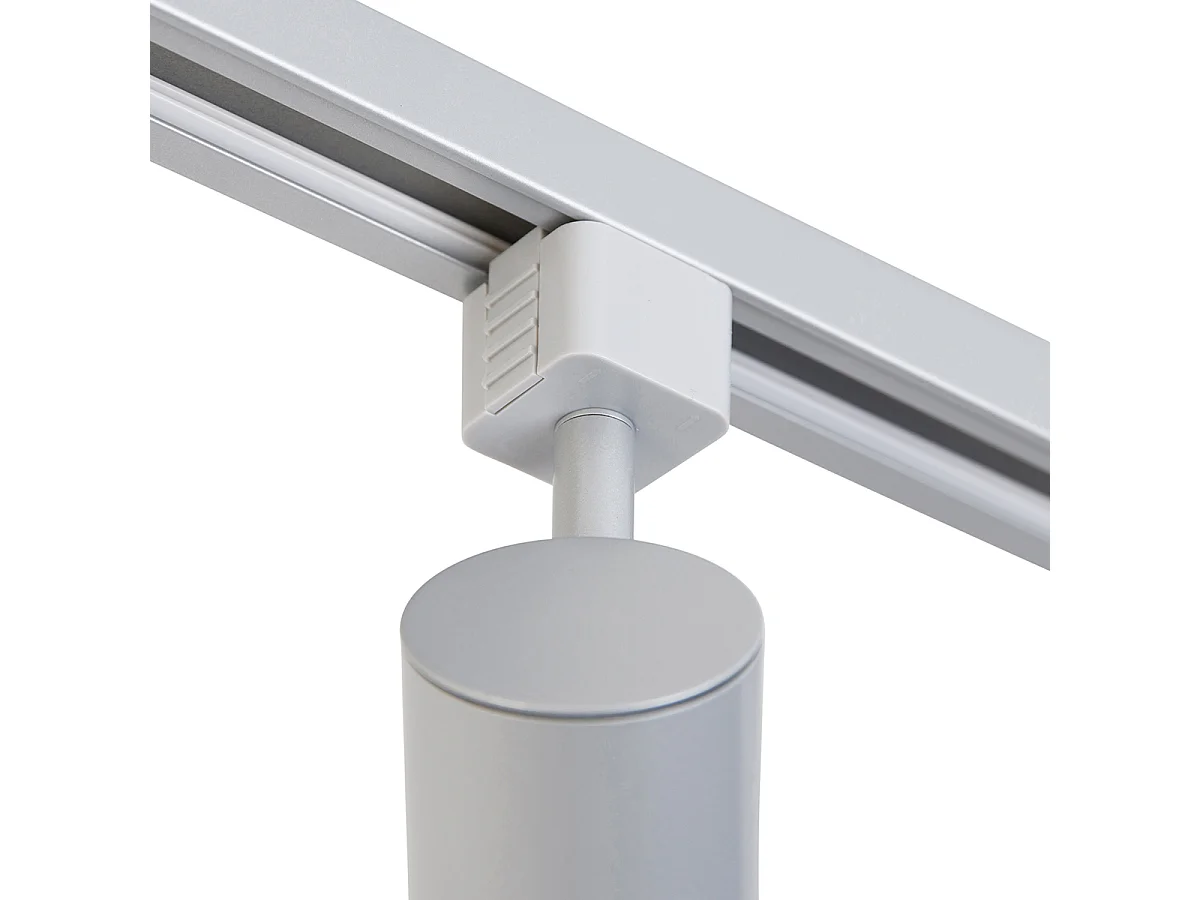 Système sur rail moderne argent 4 lumières monophasé - Yade