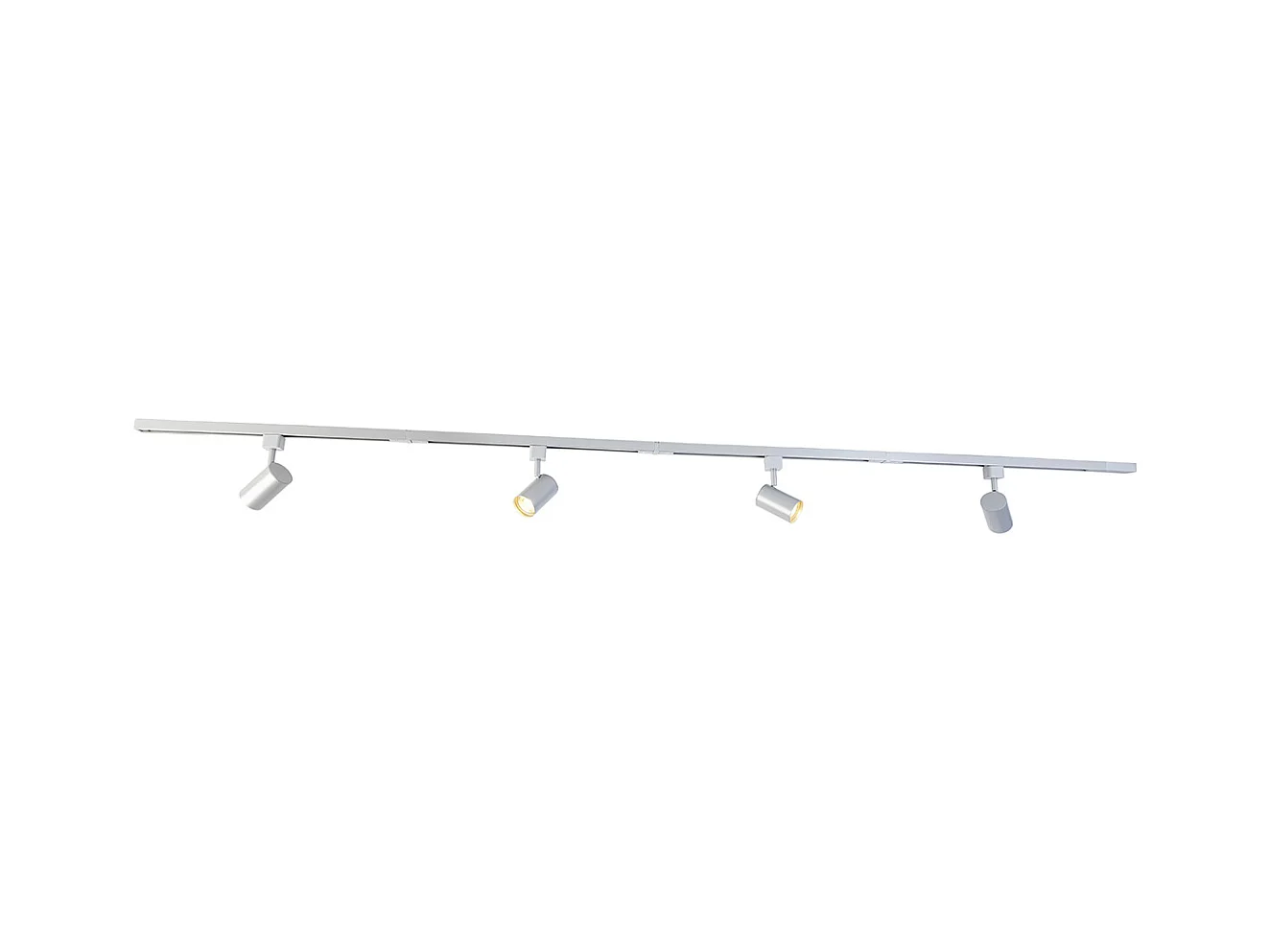 Système sur rail moderne argent 4 lumières monophasé - Yade