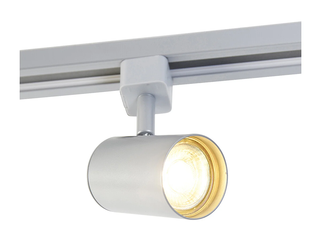 Système sur rail moderne argent 4 lumières monophasé - Yade