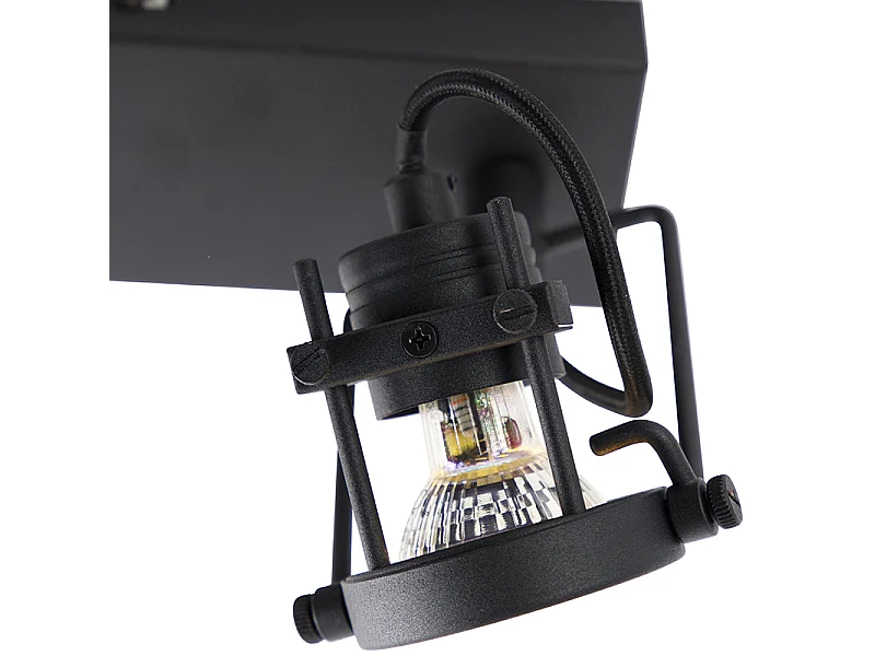 Spot industriel noir 2 lumières - Suplux