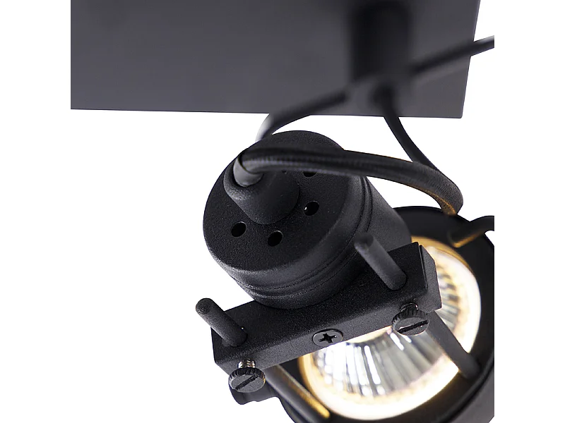 Spot industriel noir 2 lumières - Suplux