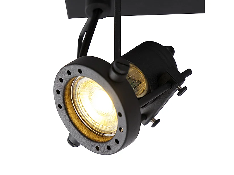 Spot industriel noir 2 lumières - Suplux