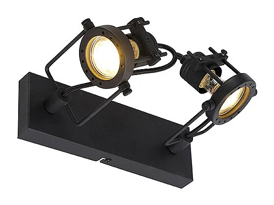 Spot industriel noir 2 lumières - Suplux
