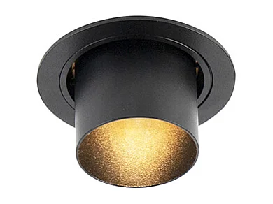 Spot encastré moderne noir rond orientable - Installa