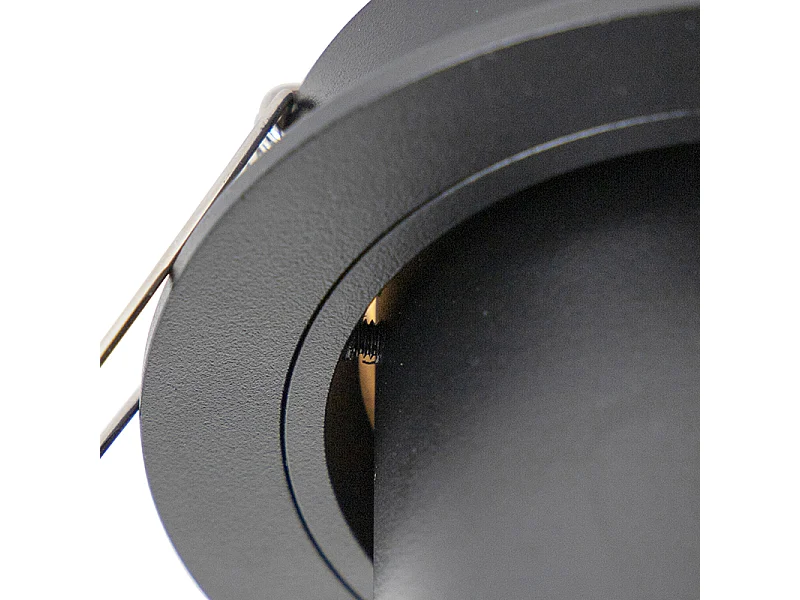 Spot encastré moderne noir rond orientable - Installa