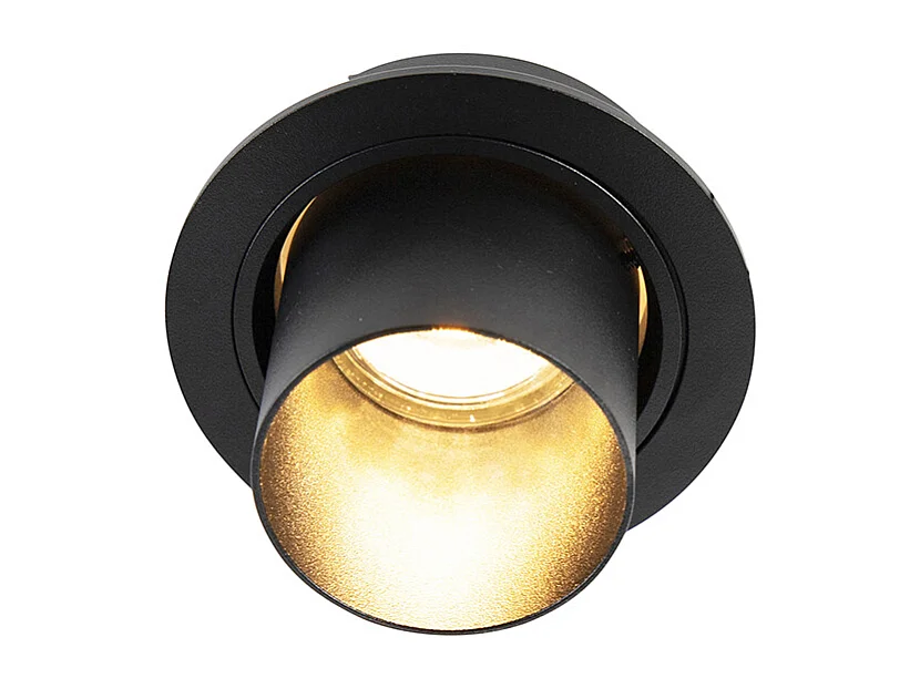 Spot encastré moderne noir rond orientable - Installa