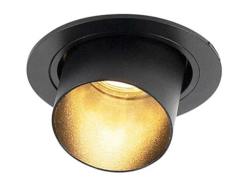 Spot encastré moderne noir rond orientable - Installa