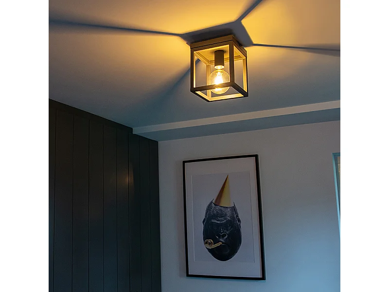 Plafonnier industriel anthracite - Cage 1