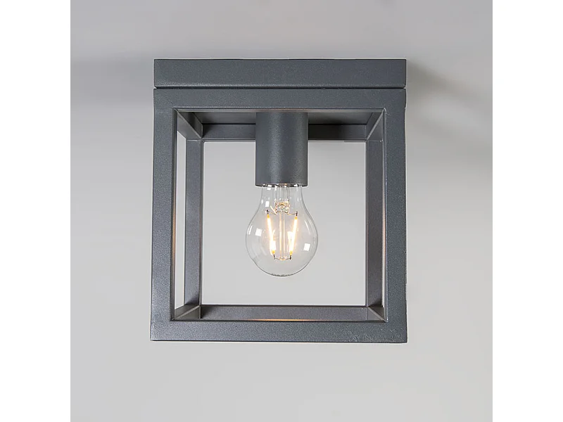 Plafonnier industriel gris foncé - Cage