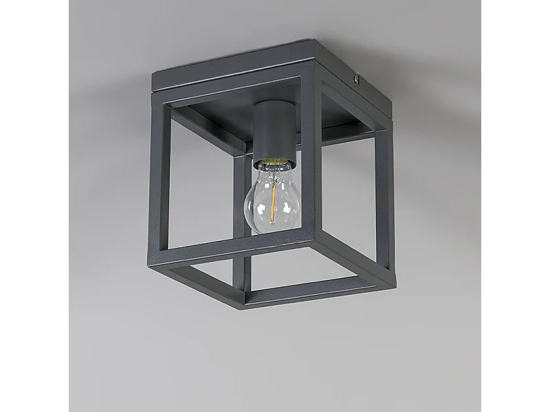 Plafonnier industriel gris foncé - Cage