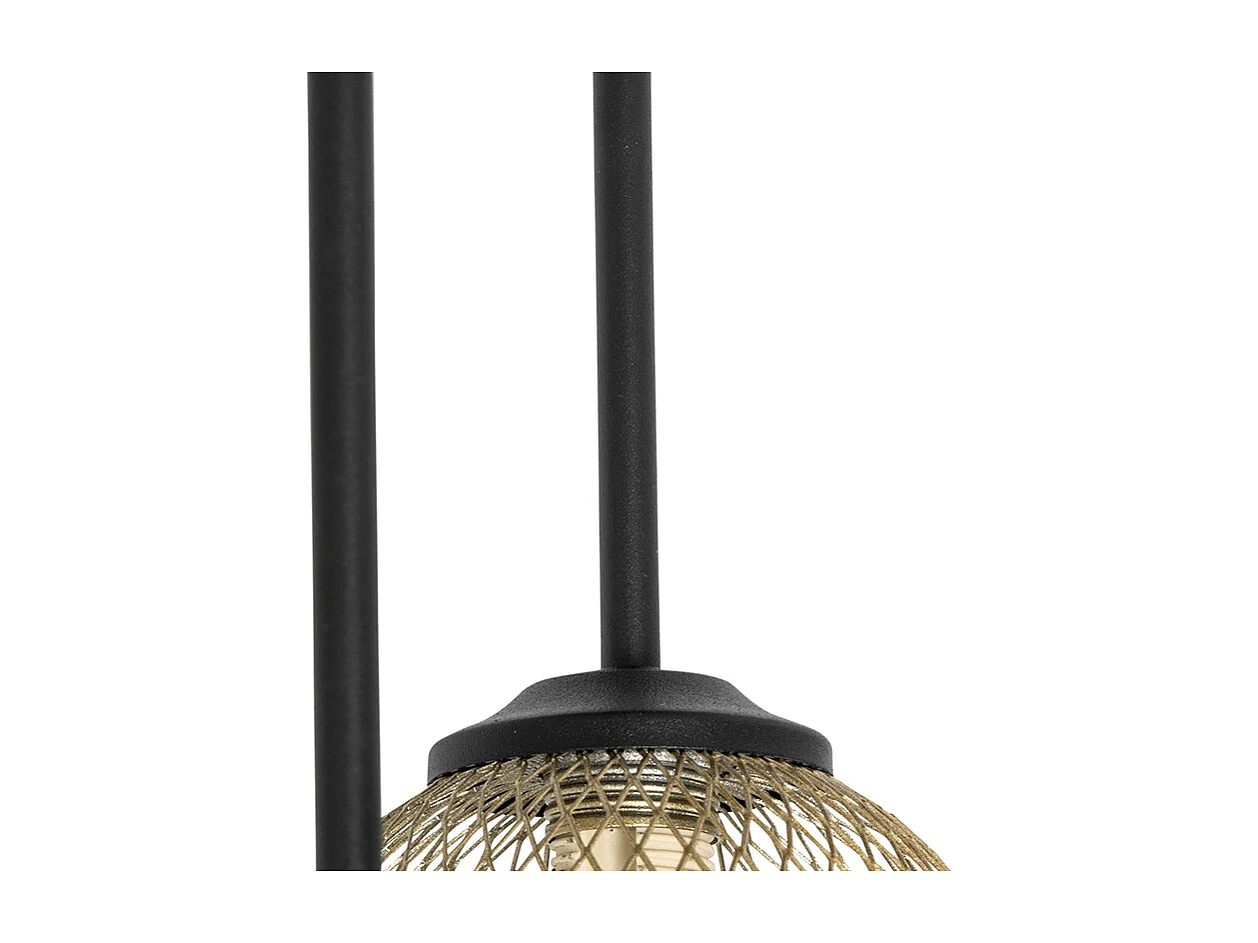 Plafonnier moderne noir à 5 lumières dorées - Athens Wire