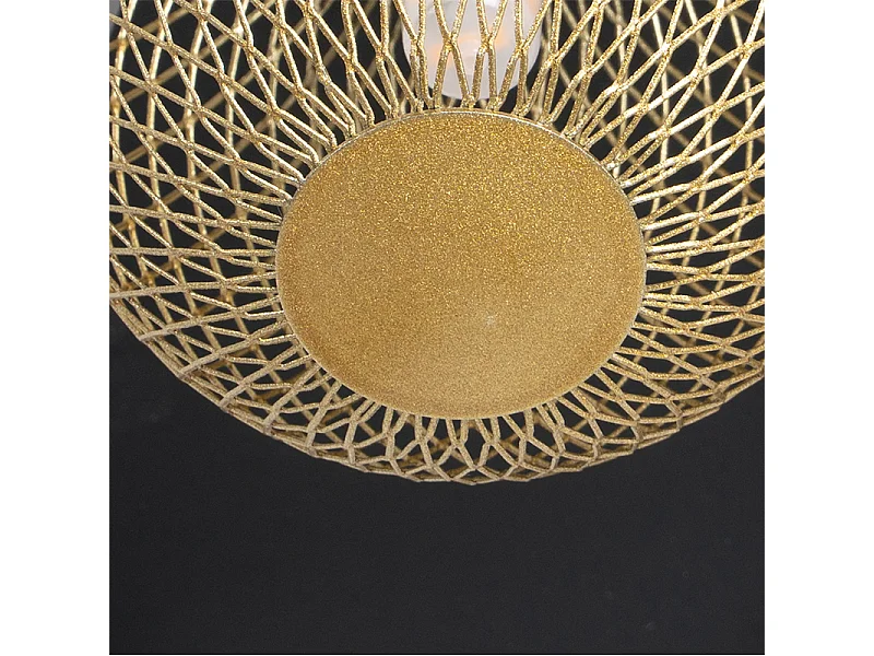 Plafonnier moderne noir avec or 5 lumières - Athènes Wire