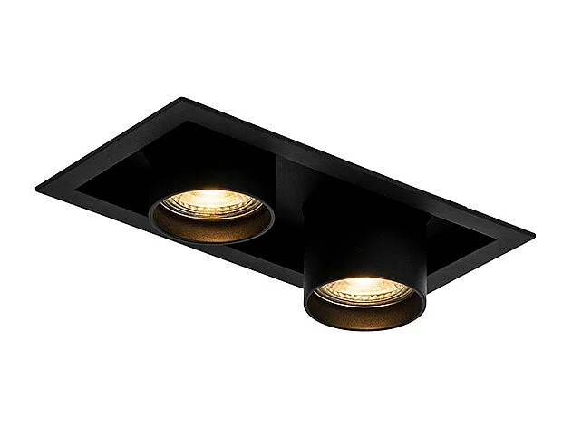 Spot encastré moderne noir orientable 2 lumières - Roof