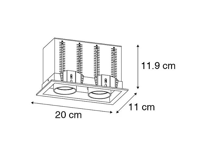Spot encastré moderne noir orientable 2 lumières - Roof