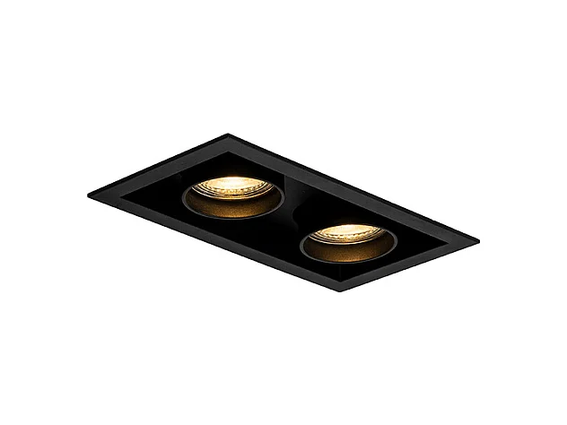Spot encastré moderne noir orientable 2 lumières - Roof
