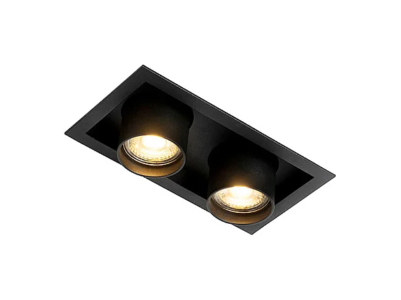 Spot encastré moderne noir orientable 2 lumières - Roof