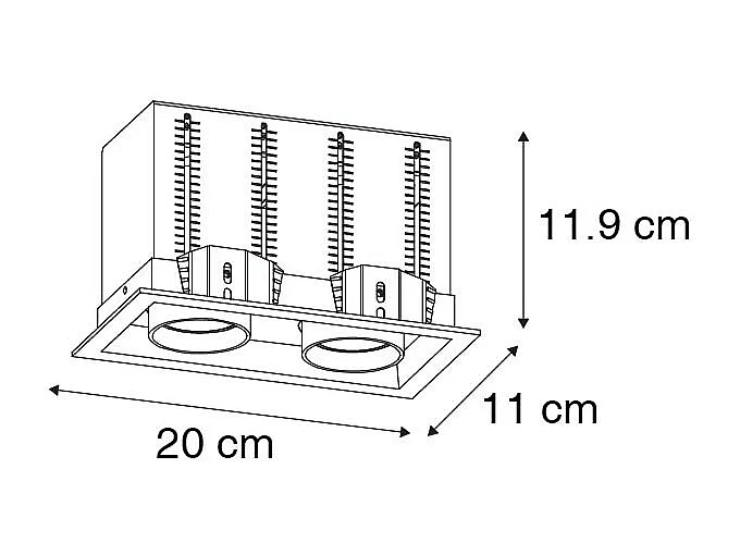 Spot encastré moderne noir orientable 2 lumières - Roof