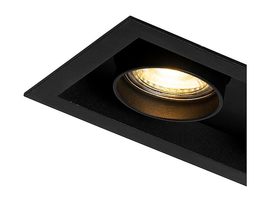Spot encastré moderne noir orientable 2 lumières - Roof