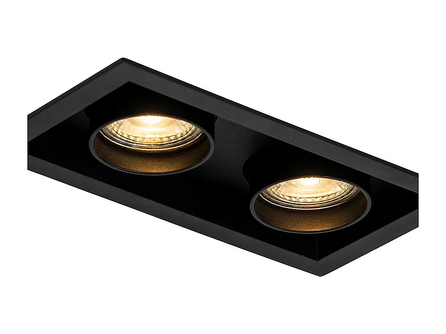 Spot encastré moderne noir orientable 2 lumières - Roof