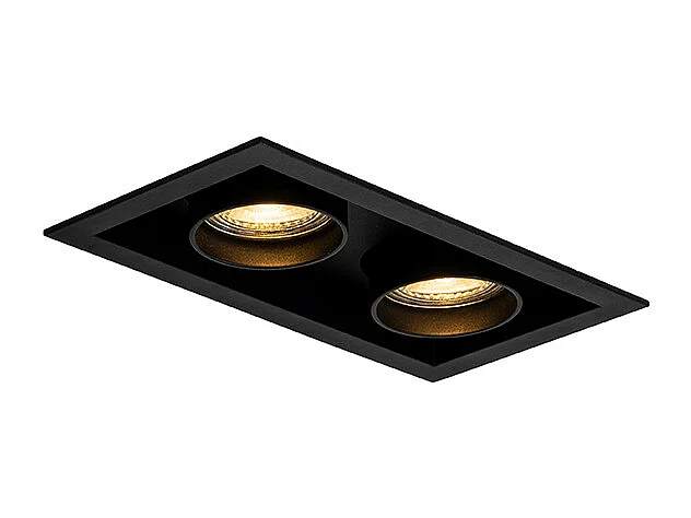 Spot encastré moderne noir orientable 2 lumières - Roof
