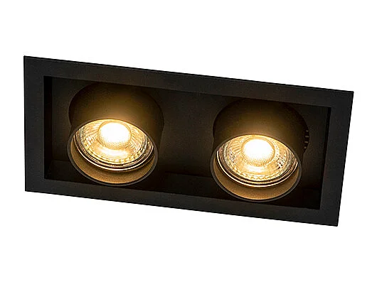 Spot encastré moderne noir orientable 2 lumières - Roof