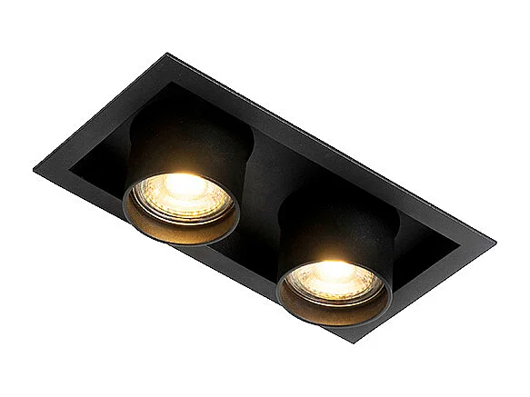 Spot encastré moderne noir orientable 2 lumières - Roof