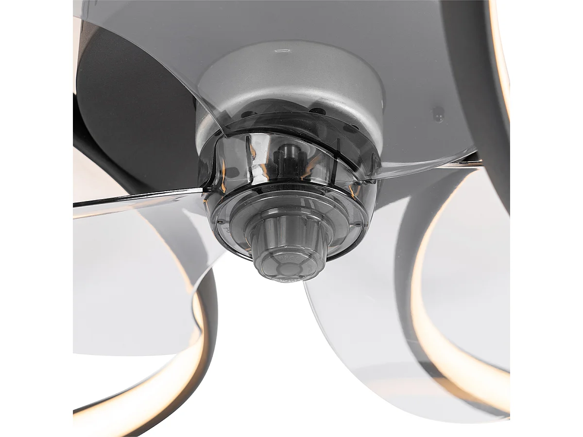 Ventilateur de plafond noir avec LED avec télécommande - Mandy