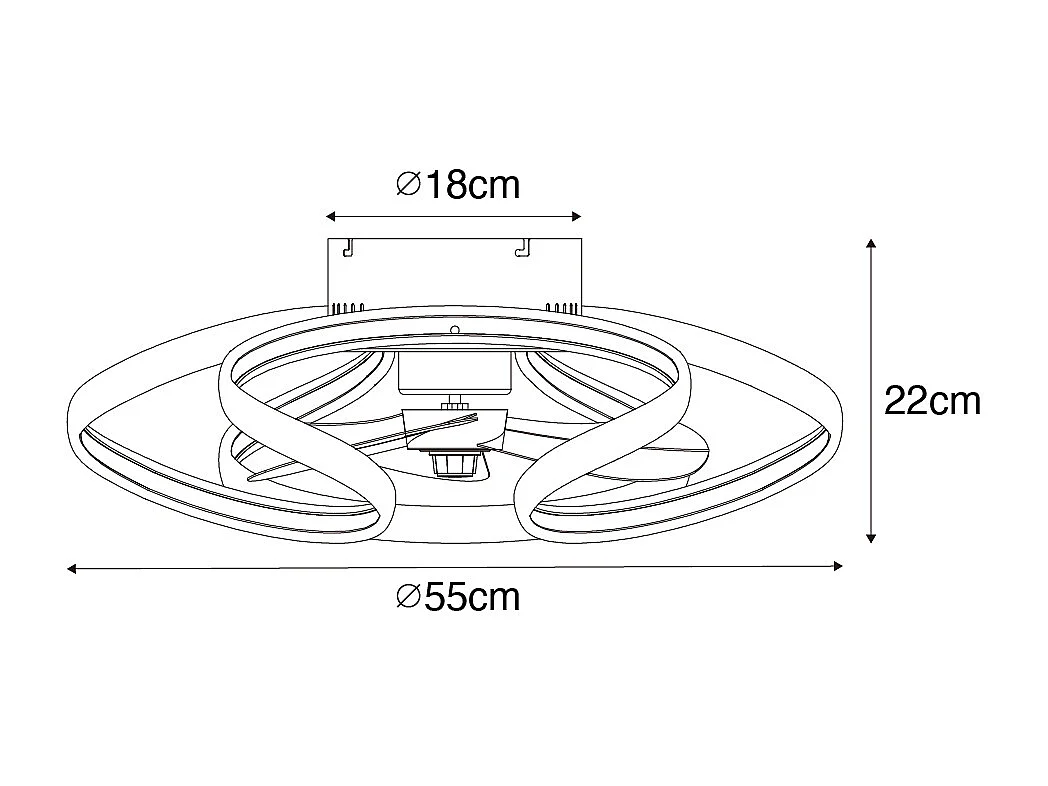 Ventilateur de plafond noir avec LED avec télécommande - Mandy
