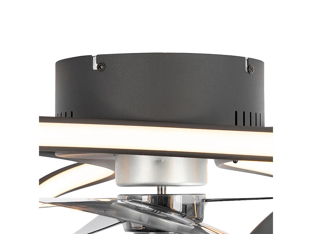 Ventilateur de plafond noir avec LED avec télécommande - Mandy