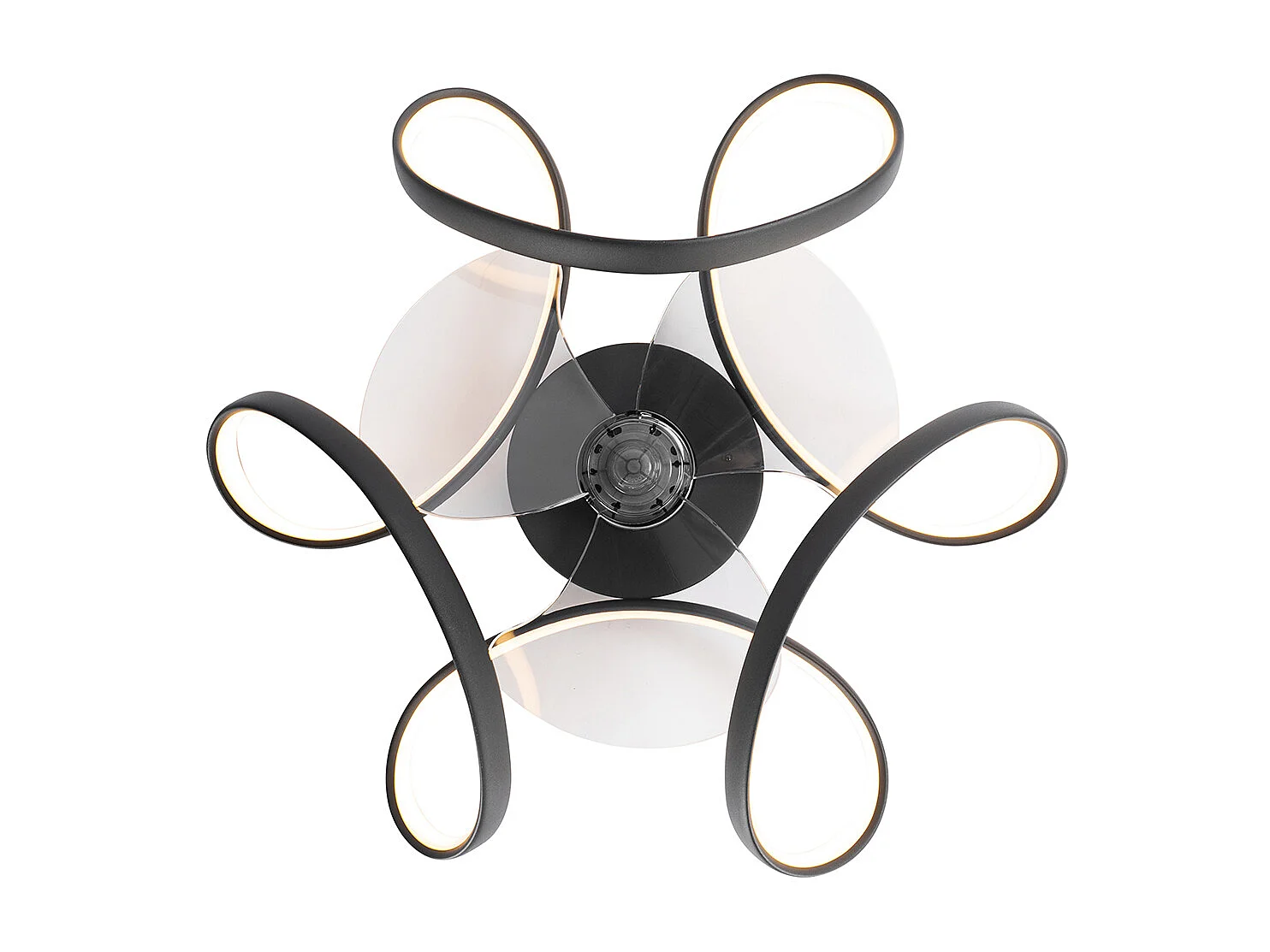 Ventilateur de plafond noir avec LED avec télécommande - Mandy