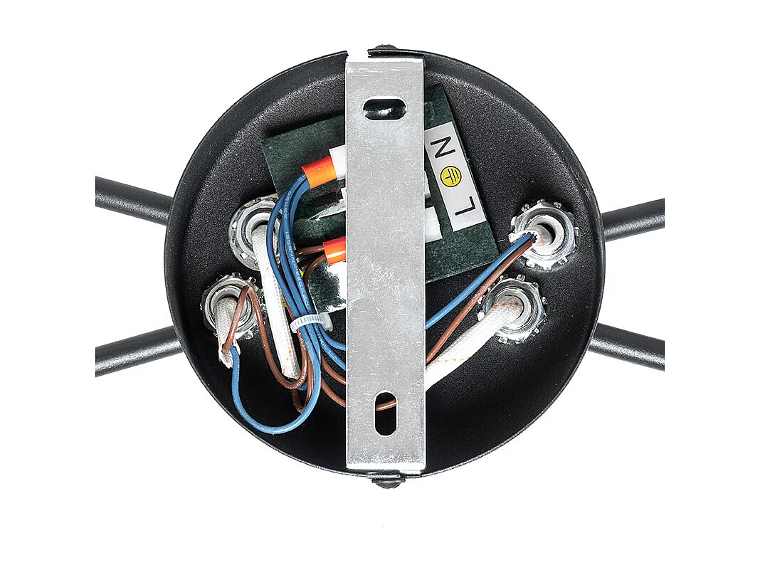 Plafonnier moderne noir à 4 lumières avec verre fumé - Athènes