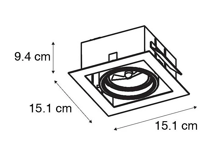 Spot encastré moderne noir orientable - Oneon 70